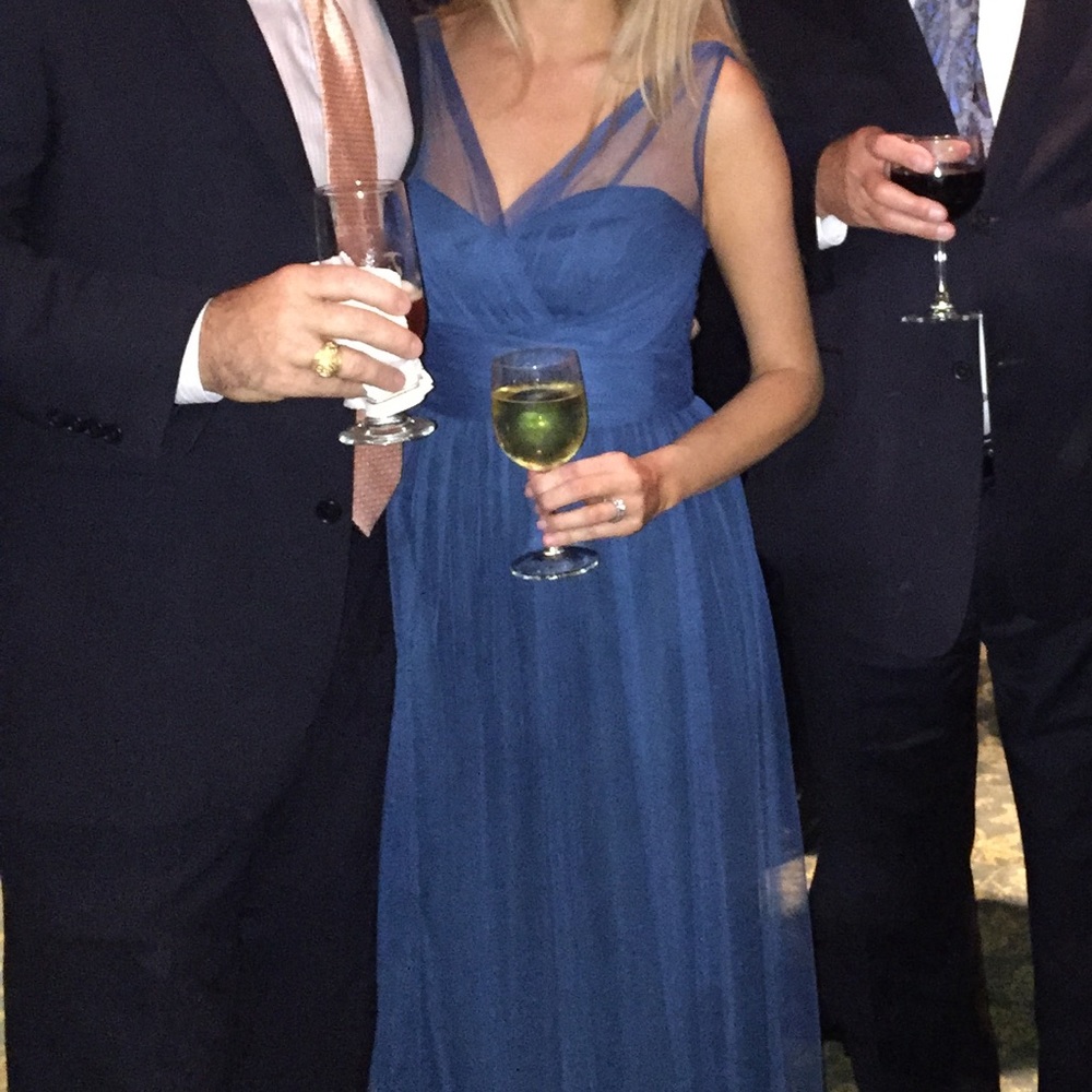 Amsale floor length chiffon dress